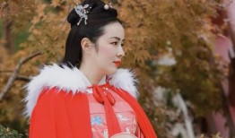 西安网红汉服小姐姐吃瓜,古风美食两不误